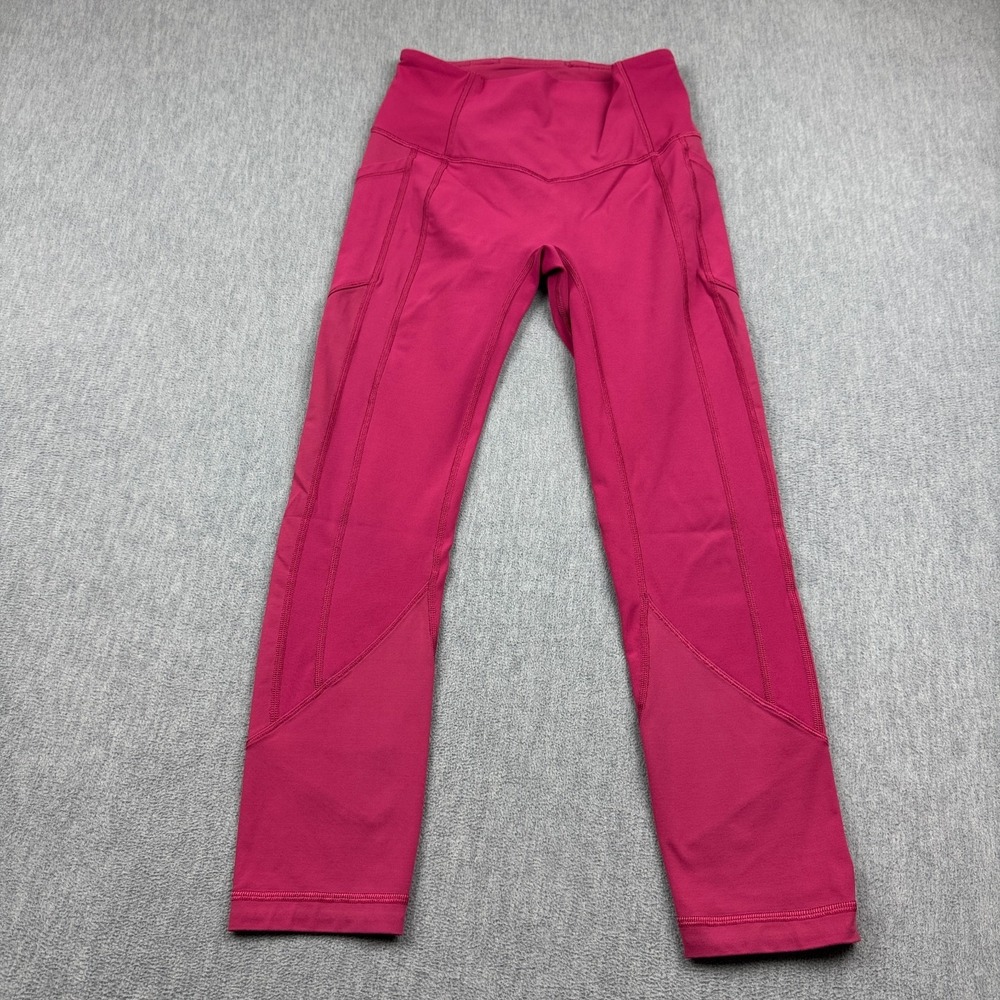 Lululemon Womens Leggings 4 Pink All The Right Places Crop II Yoga 24" Workout